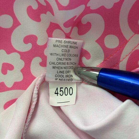 LULU B Womens Dress Sz L Pink Geometric Print Elbow Sleeve Jersey Stretch V Neck - Picture 9 of 11